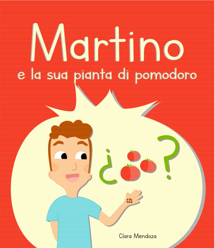 Martino e la sua pianta di pomodori_italiano