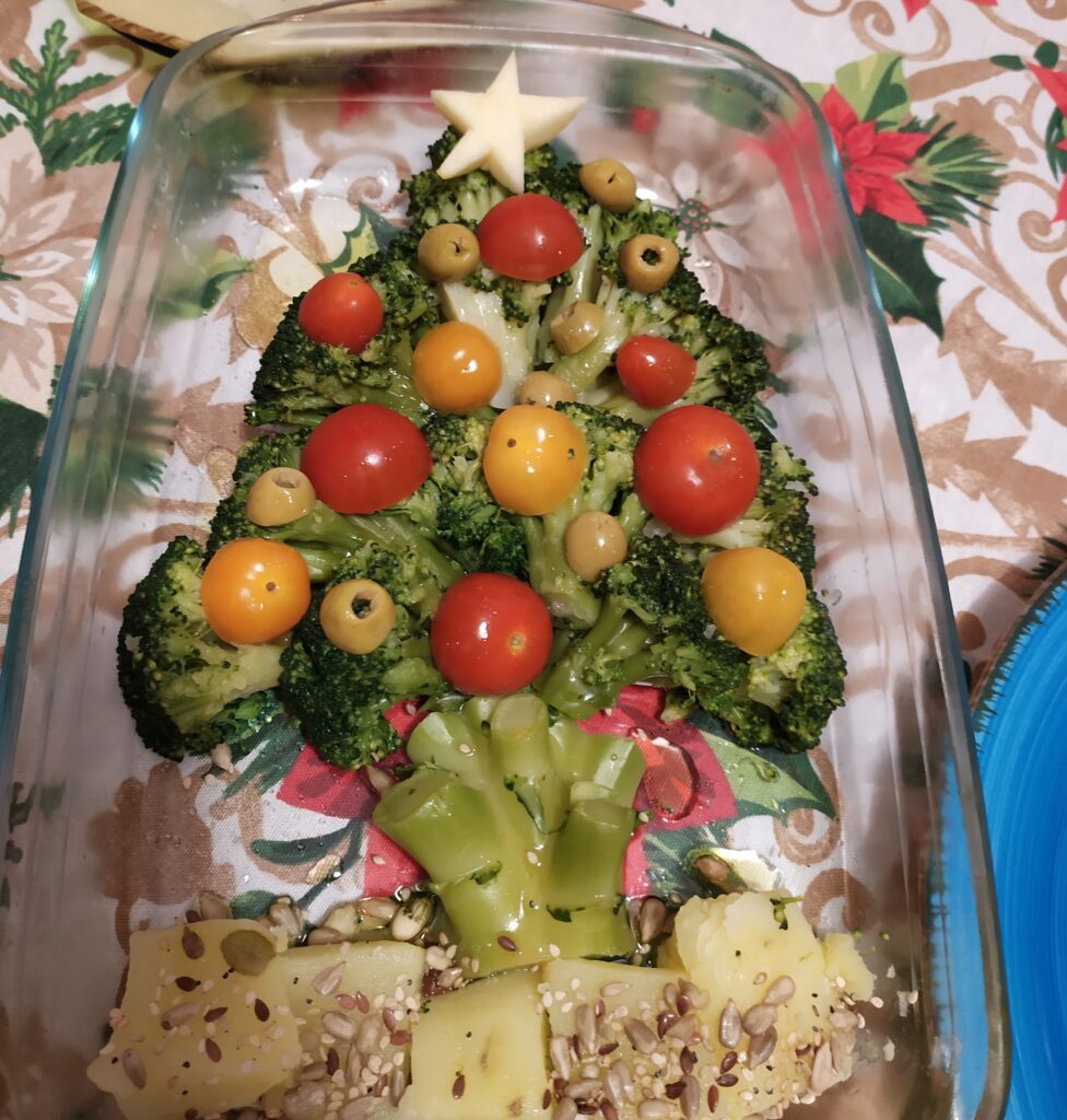 Receta de árbol de navidad de brócoli