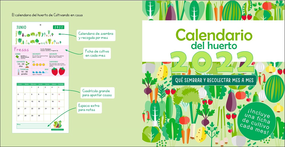 Portada del calendario del huerto de Cultivando en casa